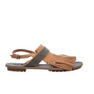 Brunello Cucinelli Beaded Fringe Sandals Women's Size 40 Luxury Italian Designer